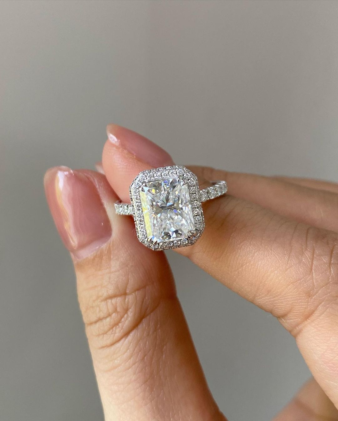 3.50Ct White Radiant Cut Halo Ring | Luxury Jewelry | Special Occasion Ring For Women
