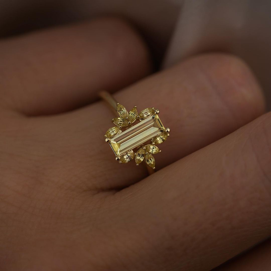 2.5Ct Canary Yellow Baguette Cut Solitaire Ring | Forever One Ring | Women Jewelry | Fashionable Ring