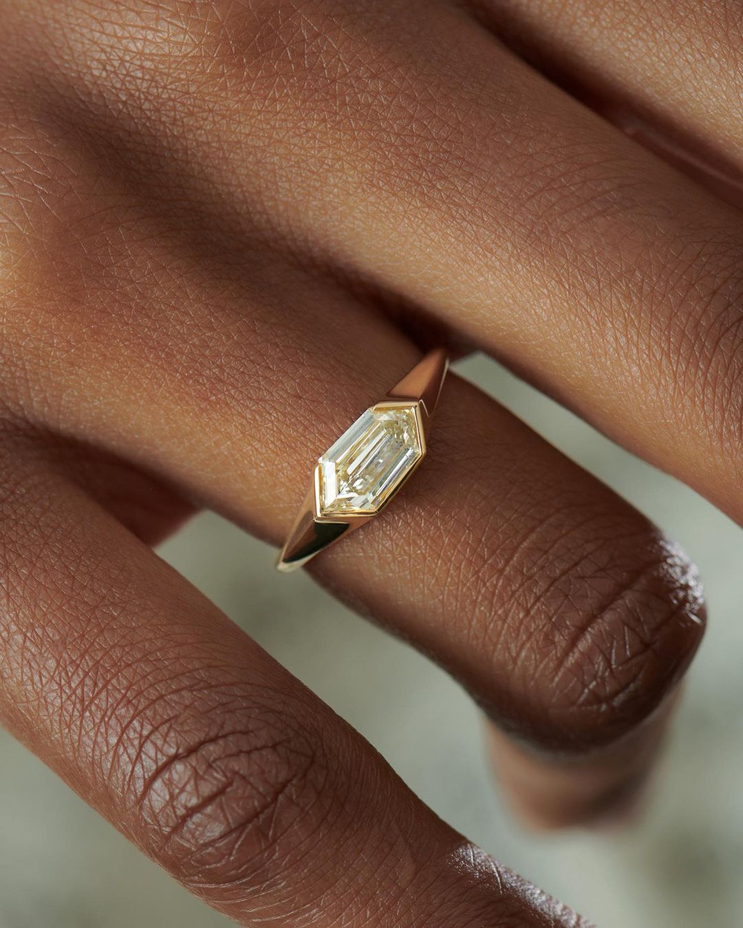 2.88Ct White Hexagon Cut Bezel Ring | Anniversary Gift Ring For Her | Timeless Design