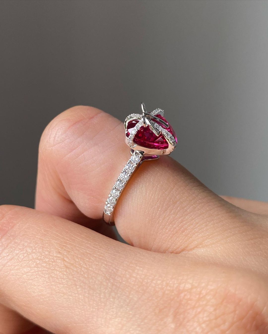 2.88Ct Red Heart Cut Solitaire Ring | Casual Wear Ring For Women | Surprise Gift For Fiancée