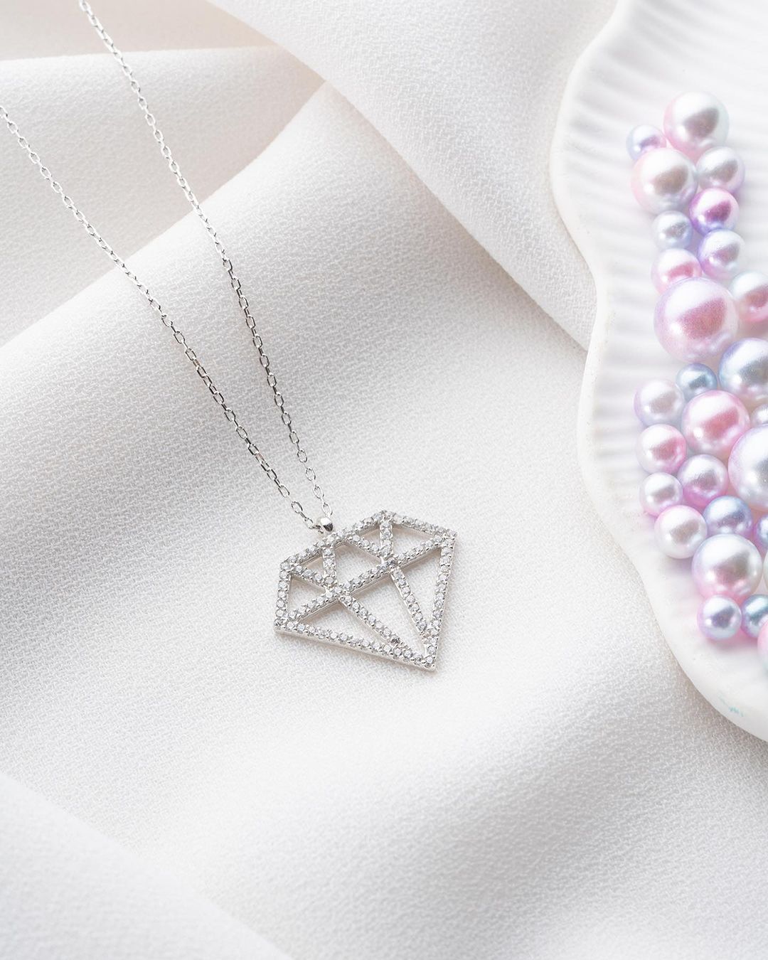 Diamond Model Shape 2.60Ct White Round Cut Pave Pendant | Special Occasion Pendant For Women | Thank You Gift Pendant For Her | Jewelry Collection