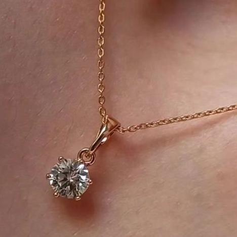 2.50Ct White Round Cut Solitaire Pendant | Daily Wear Pendant For Her | Classic Pendant | Handmade Pendant For Women
