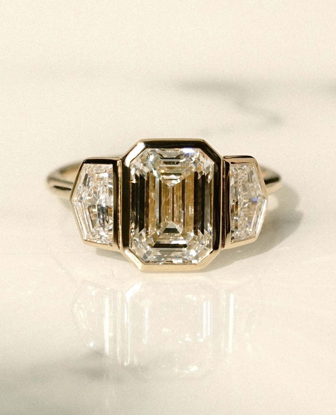 2.6Ct White Emerald Cut Bezel Ring | Engagement Promise Ring | Special Occasion Ring | Gift For Her