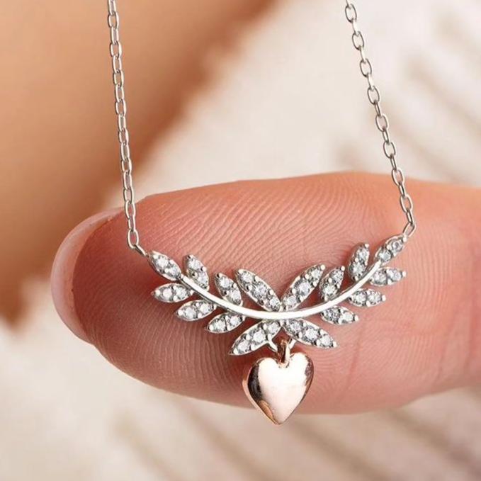Leafy Heart Drop Shape 2.10Ct White Round Cut Prong Pendant | Birthday Gift Pendant | Women Jewelry | Handmade Pendant For Women | Jewelry Collection