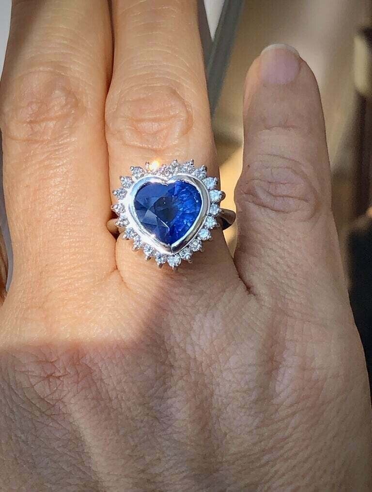2.88Ct Blue Heart Cut Bezel Ring | Perfect Party Wear Ring For Women | Special Occasion