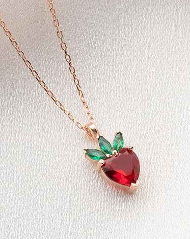 2.55Ct Red Heart Cut Solitaire Pendant | Proposal Pendant For Girlfriend | Lovely Pendant For Her | Charming Pendant