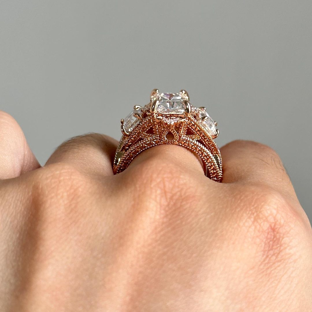 2.5Ct White Radiant Cut Three Stone Ring | Engagement Ring | Promise Ring | Gift For Her