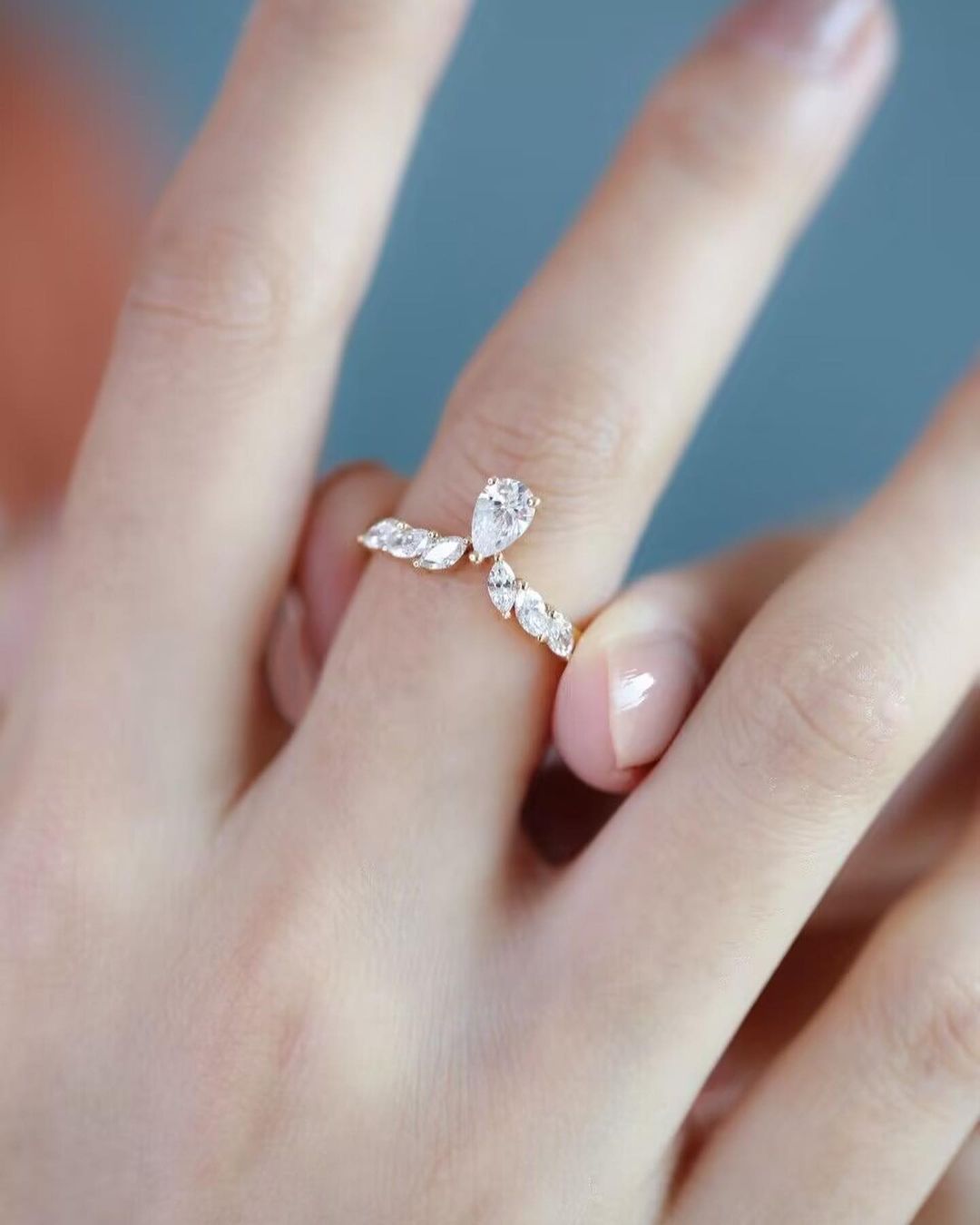 1.4Ct White Pear Cut Solitaire Ring | Engagement Ring | Proposal Ring |Ring For Women