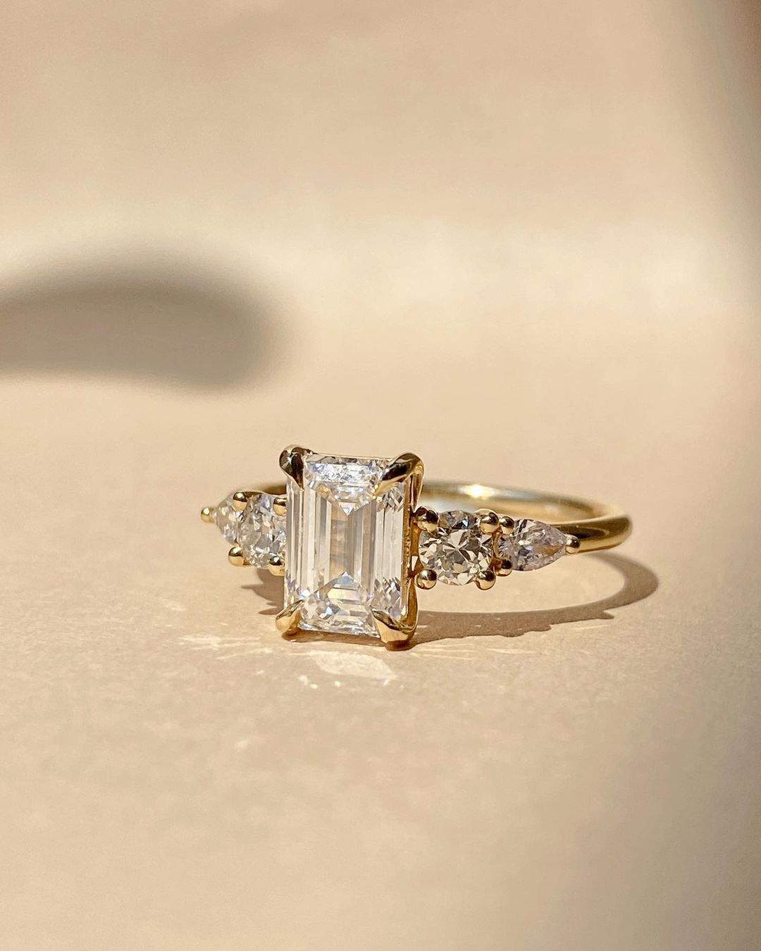 2.8Ct White Emerald Cut Solitaire Ring | Birthstone Bridal Ring | Daily Wear Ring | Timeless Design