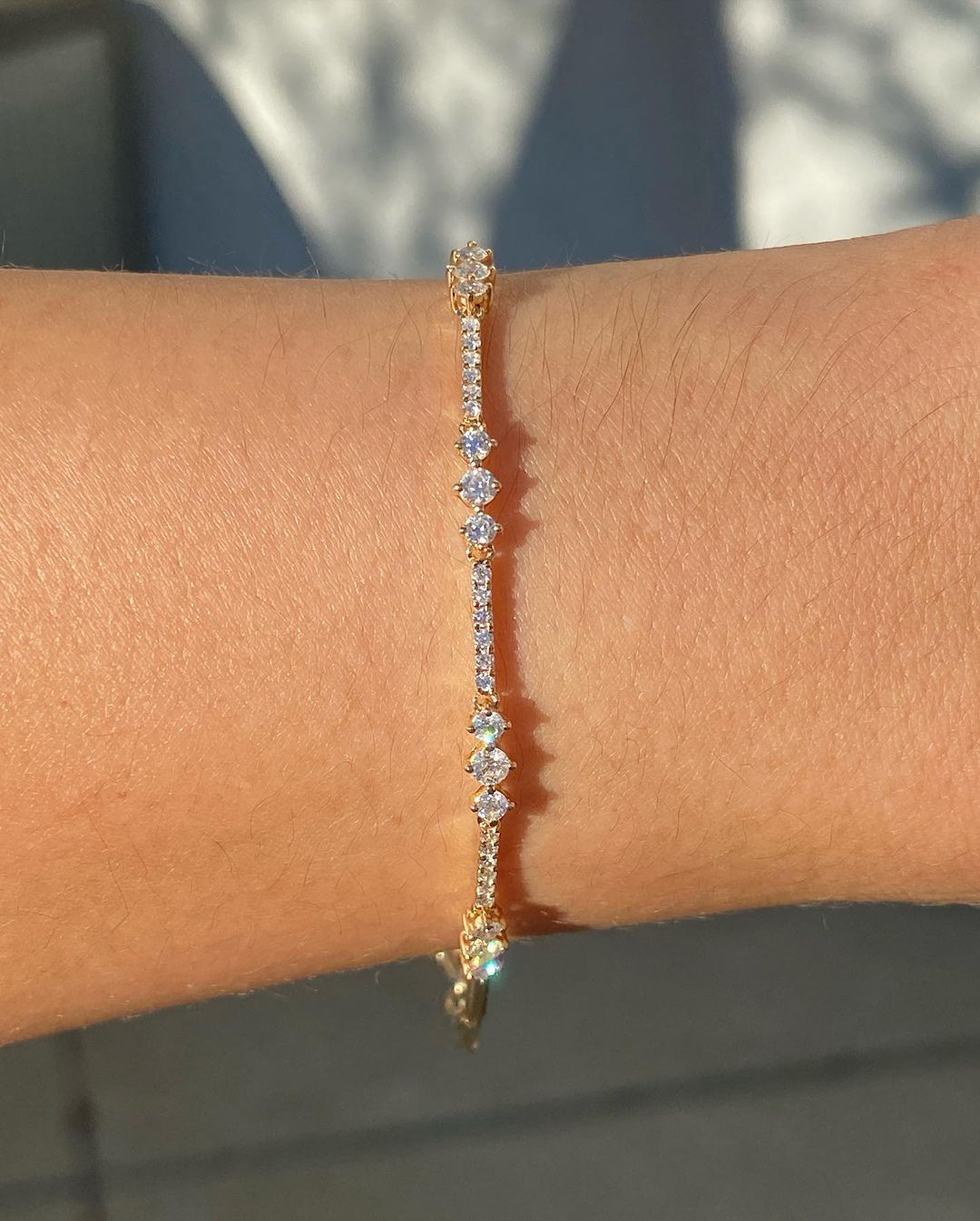 White Round Brilliant Cut Signity Diamond Tennis Bracelet For Her | Wedding Gift Bracelet For Her | Elegant Design Bracelet