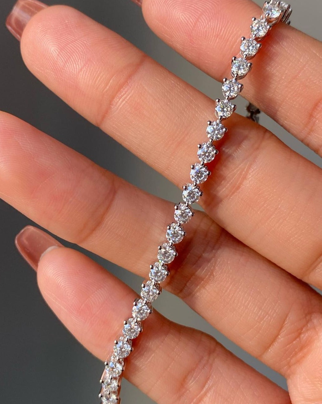 White Round Brilliant Cut Signity Diamond Bracelet For Women | Prong Set Diamond Bracelet | Everyday Jewelry Bracelet For Her
