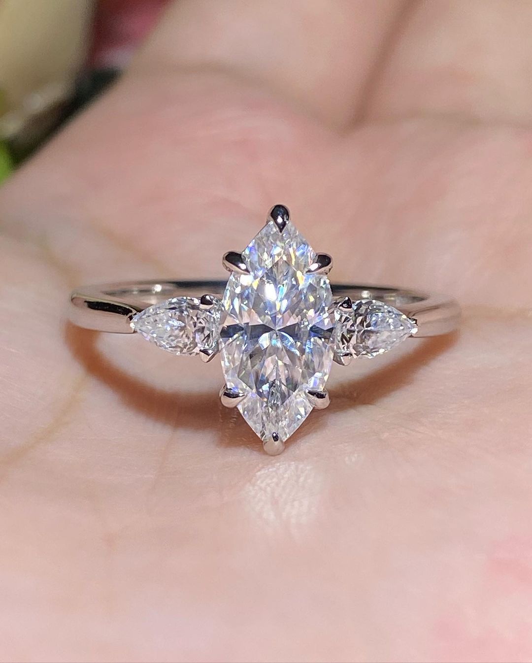 2.4Ct White Marquise Cut Three Stone Ring | Engagement Ring | Promise Ring For Her | Gift For Wife