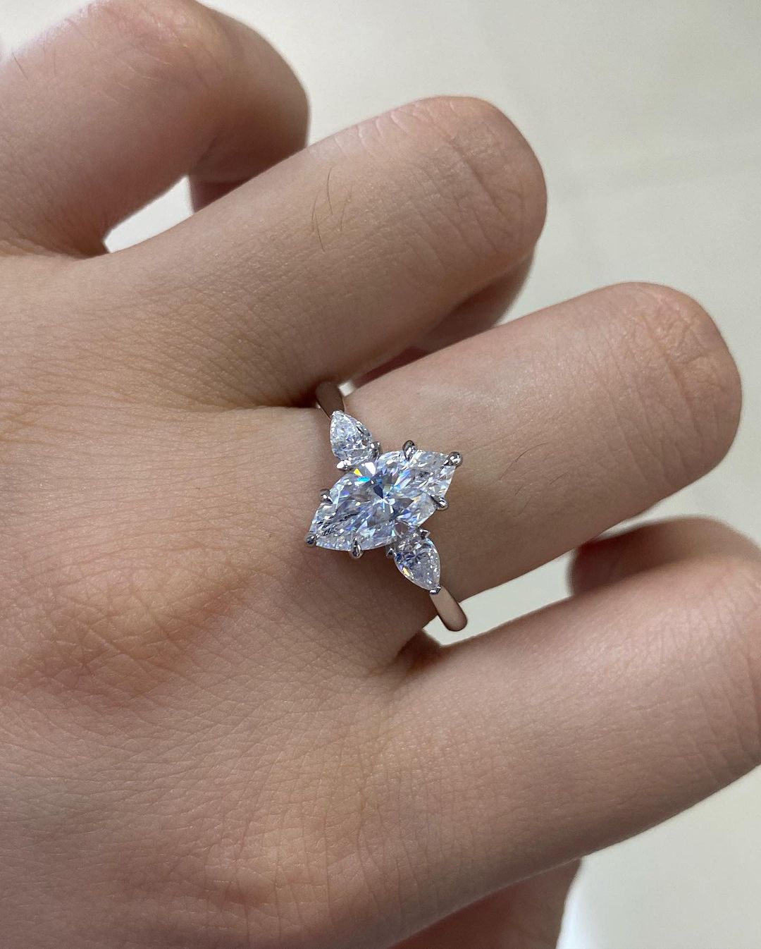 2.4Ct White Marquise Cut Three Stone Ring | Engagement Ring | Promise Ring For Her | Gift For Wife