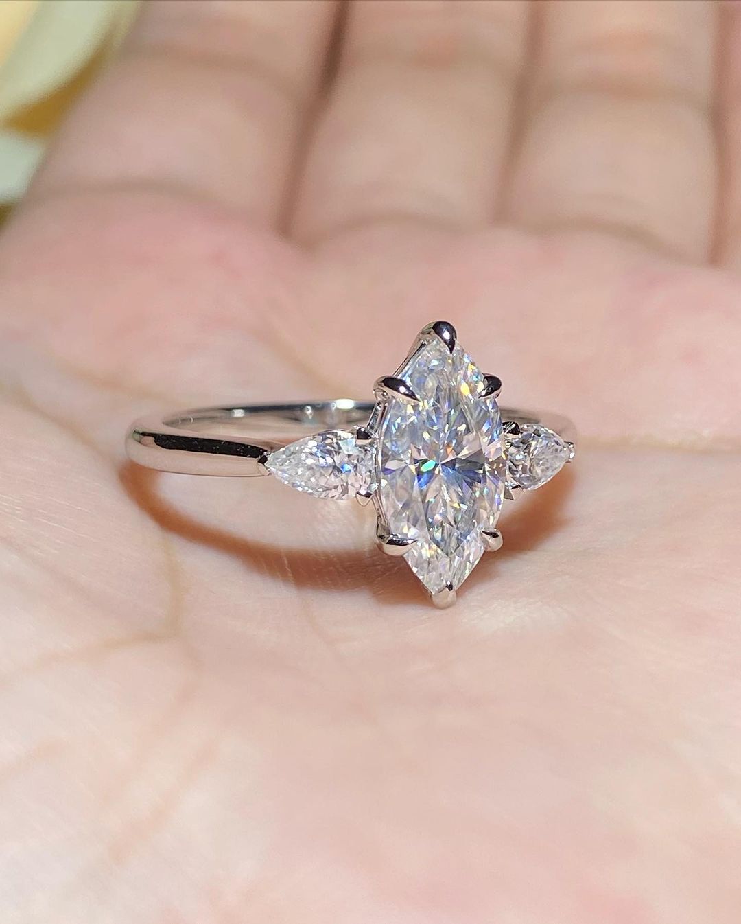 2.4Ct White Marquise Cut Three Stone Ring | Engagement Ring | Promise Ring For Her | Gift For Wife
