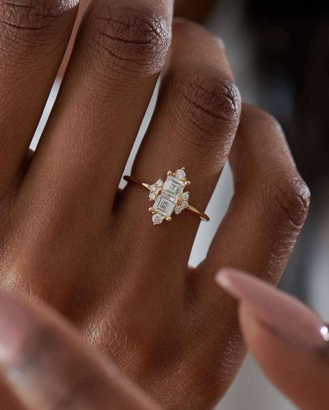 2.2Ct White Asscher Cut Two Stone Ring | Birthday Gift Ring | Women's Day Gift Ring | Unique Ring