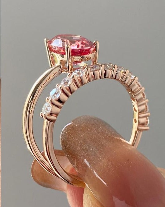 3.20Ct Pink Oval Cut Solitaire Ring | Surprise Gift Ring For Her | Special Occasion Ring
