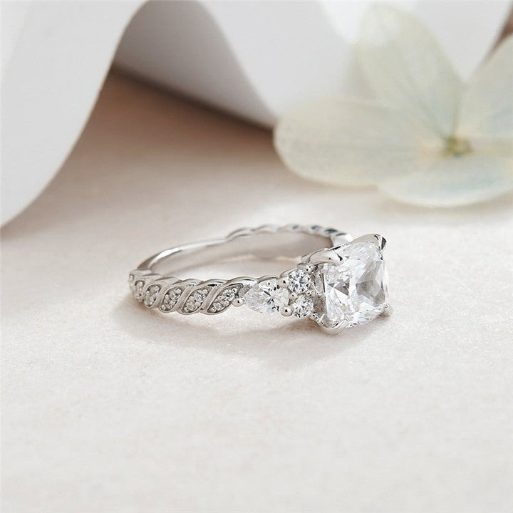 2.6CT White Cushion Cut Solitaire Ring | Engagement Ring For Her | Proposal Ring | Gift For Women