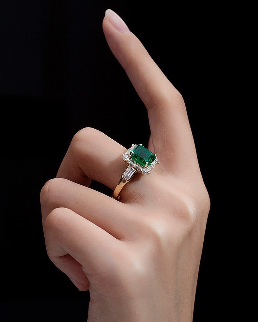 3.2Ct Green Asscher Cut Halo Ring | Modern Bridal Ring | Special Occasion Ring | Gift For Women