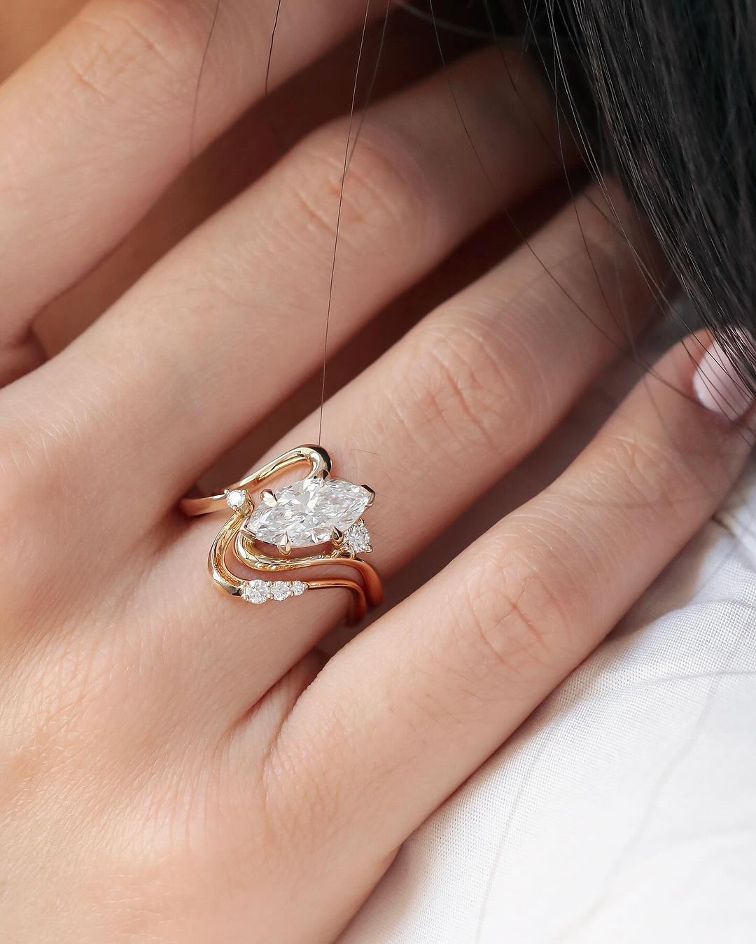 2.5Ct White Marquise Cut Solitaire Ring Set | Engagement Ring Set | Special Occasion Ring Set | Promise Ring Set