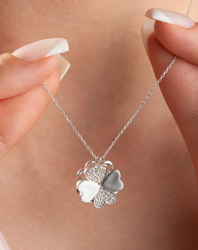 Spinning 4 Hearts Clover Shape 2.50Ct White Round Cut Prong Pendant | Stunning Pendant For Women | High Quality Pendant For Her | Bridal Jewelry