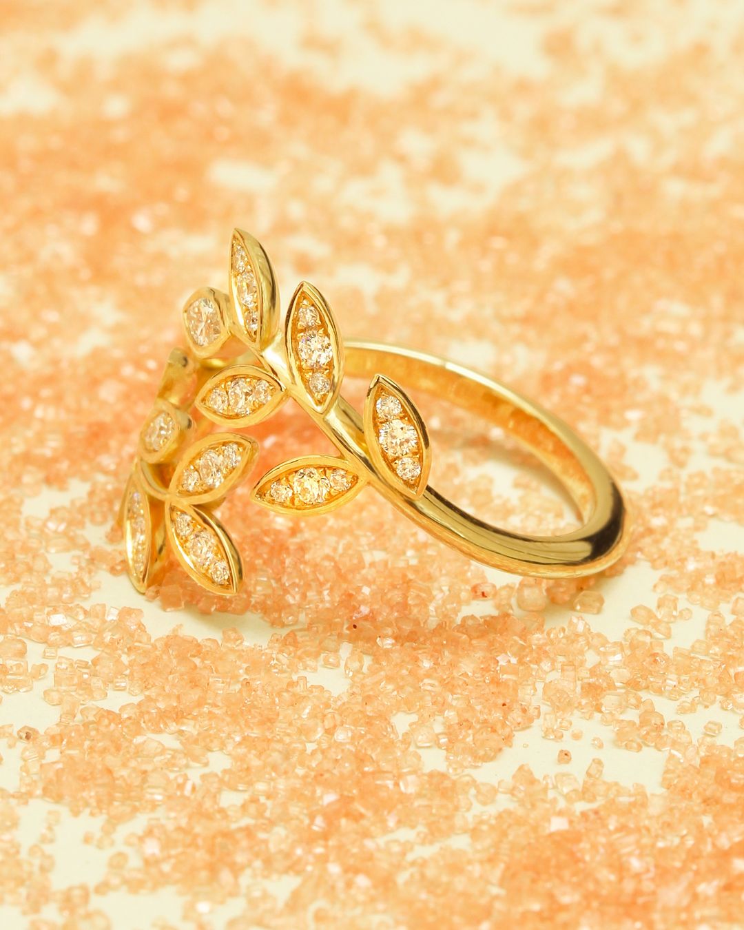 1.2CT Leaf Shape White Round Cut Prong Ring | Birthday Gift Ring For Her | Bypass Ring For Women | Promise Ring