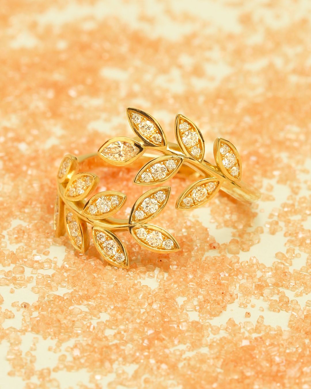 1.2CT Leaf Shape White Round Cut Prong Ring | Birthday Gift Ring For Her | Bypass Ring For Women | Promise Ring