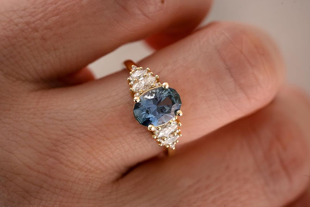 3.4CT Blue Oval Cut Solitaire Ring | Special Occasion Ring | Awesome Ring | Elegant Ring