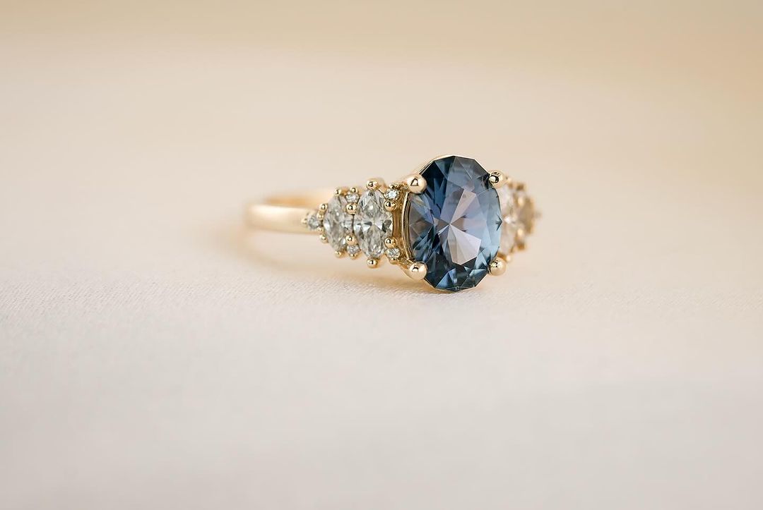 3.4CT Blue Oval Cut Solitaire Ring | Special Occasion Ring | Awesome Ring | Elegant Ring