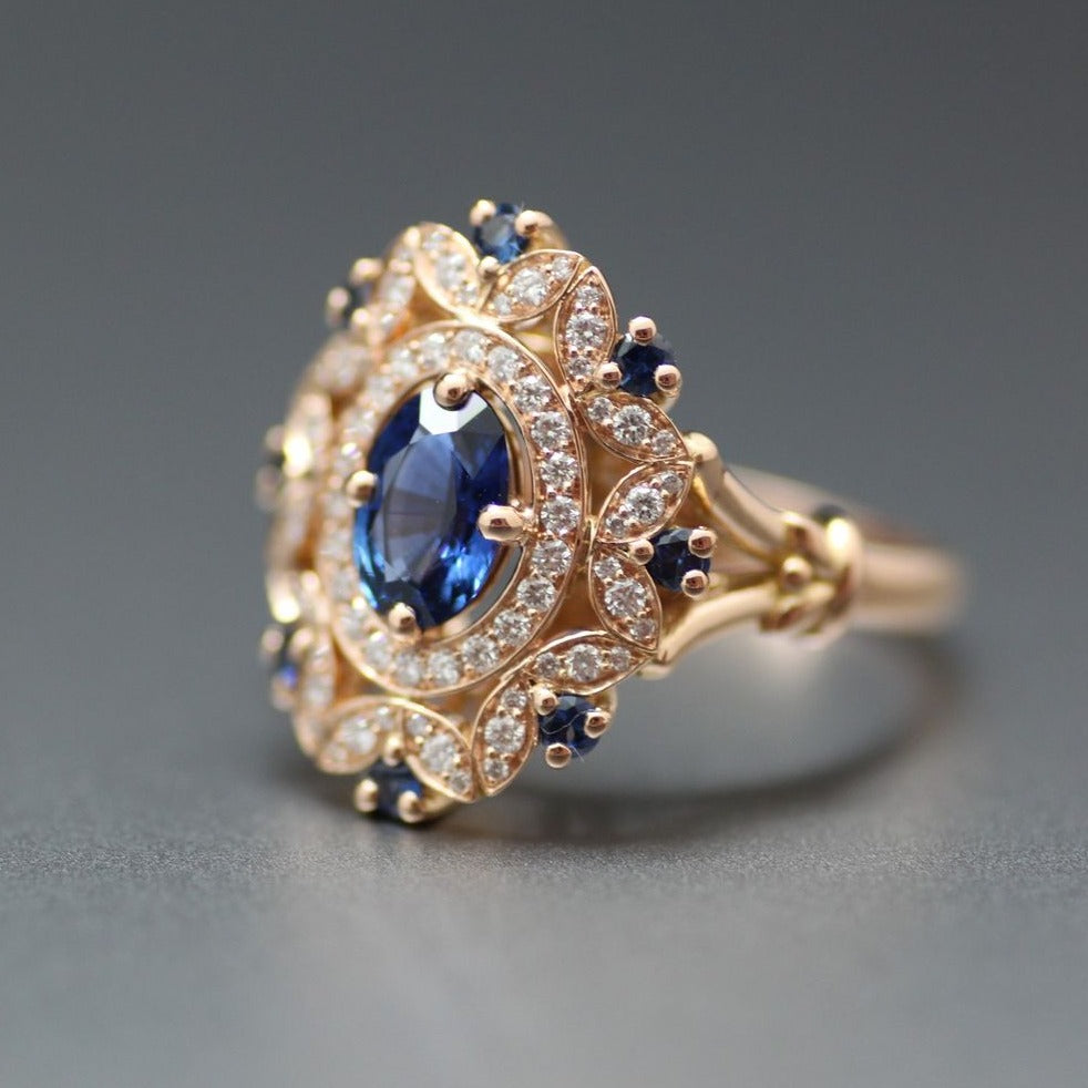 3.2CT Blue Oval Cut Solitaire Ring | Bridal Wedding Ring | Special Occasion Ring | Fashionable Ring For Women