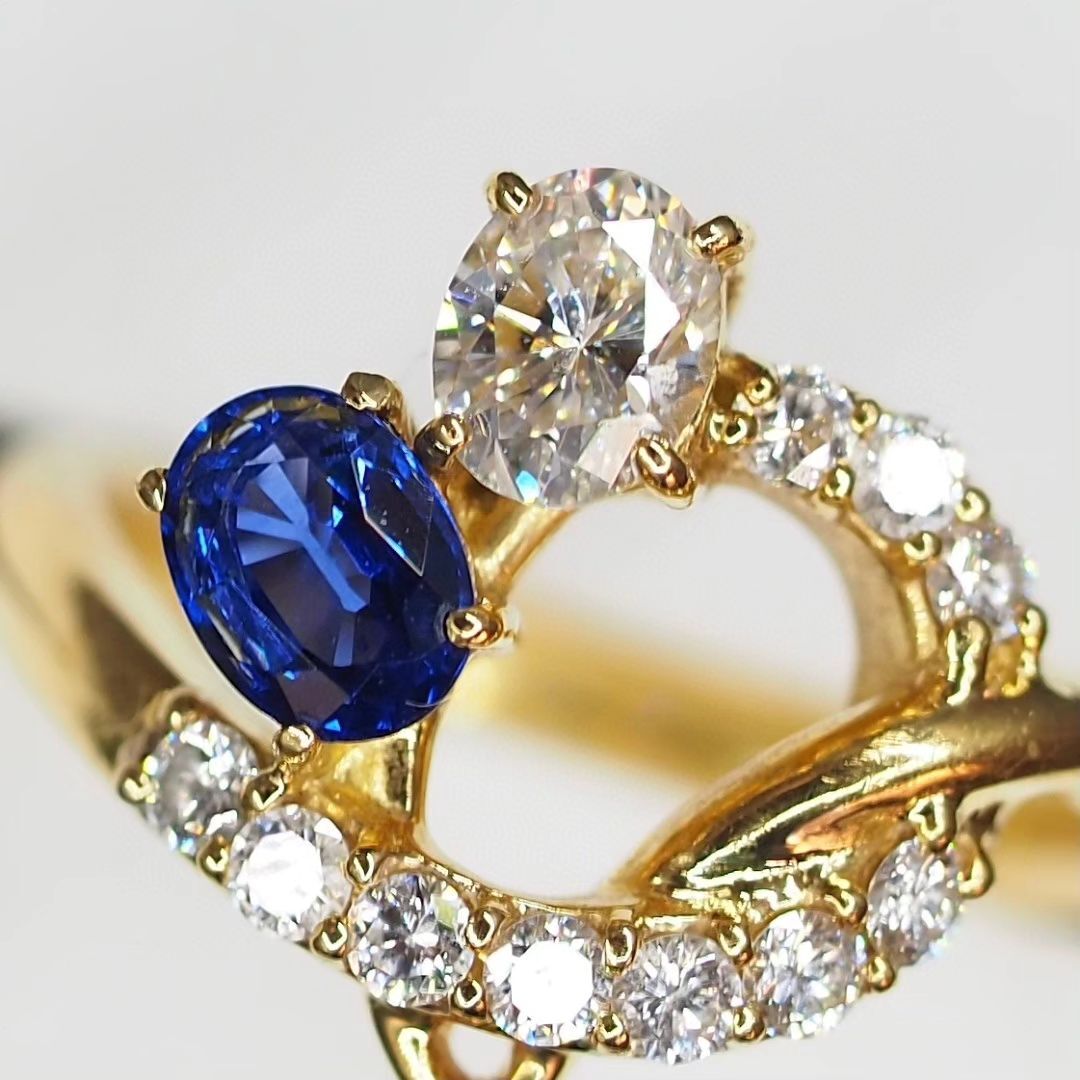 2.8Ct Blue And White Oval Cut Two Stone Ring | Wedding Ring For Bridal | Promise Ring | Gift For Her