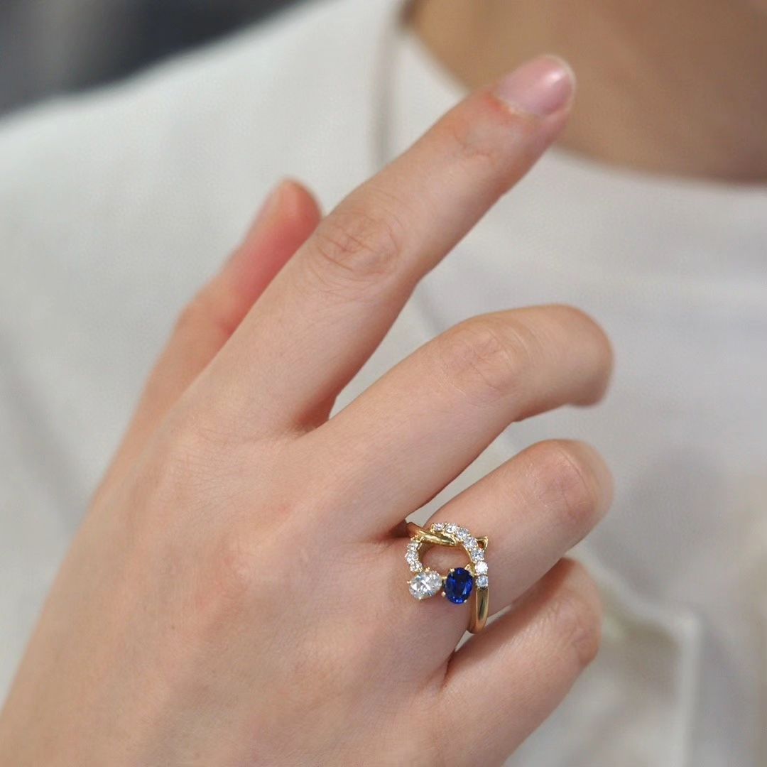 2.8Ct Blue And White Oval Cut Two Stone Ring | Wedding Ring For Bridal | Promise Ring | Gift For Her