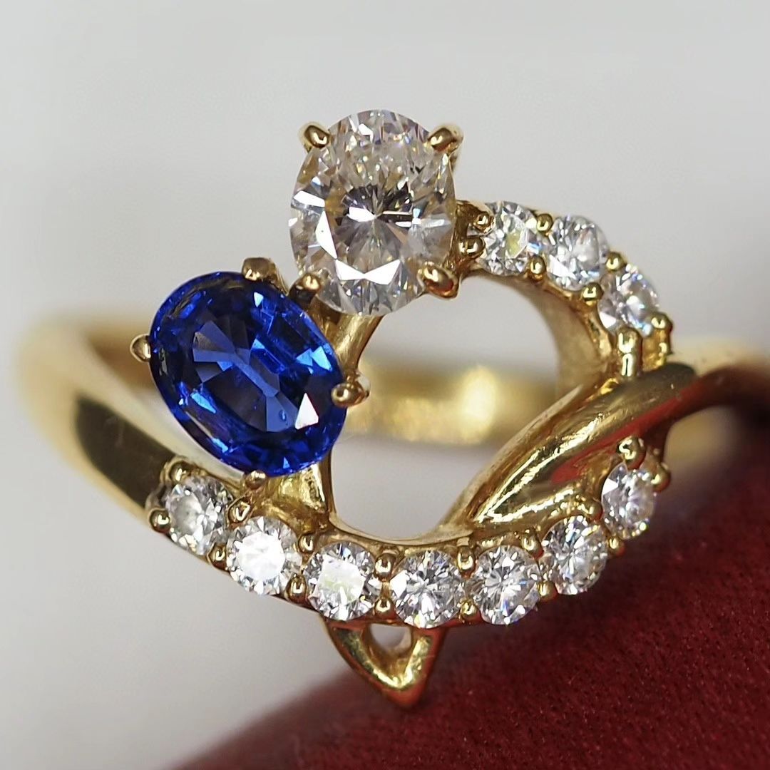 2.8Ct Blue And White Oval Cut Two Stone Ring | Wedding Ring For Bridal | Promise Ring | Gift For Her