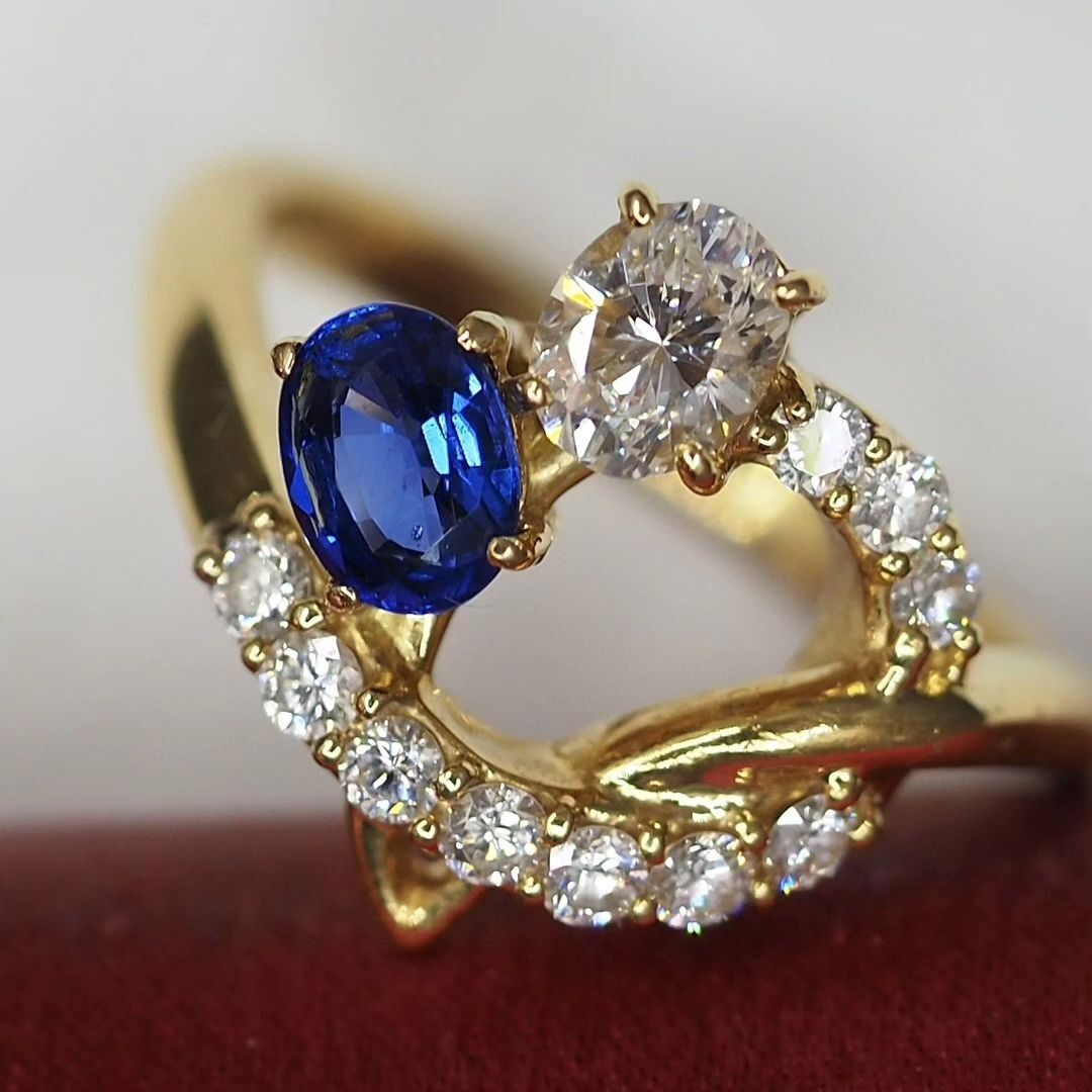 2.8Ct Blue And White Oval Cut Two Stone Ring | Wedding Ring For Bridal | Promise Ring | Gift For Her