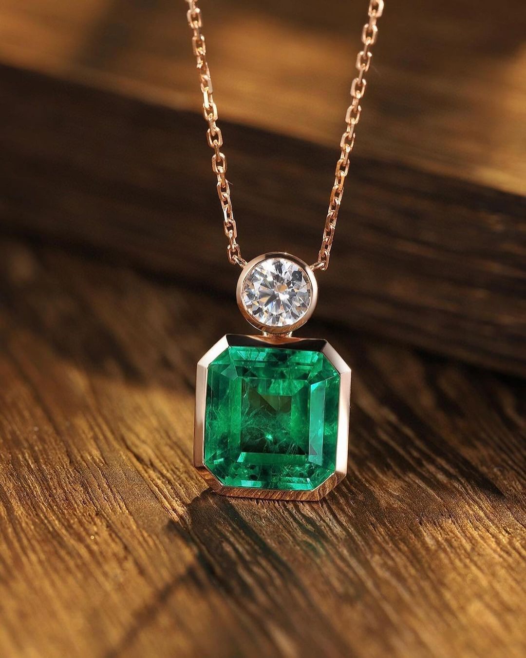 2.88Ct Green Asscher Cut Bezel Pendant | Wedding Gift Pendant For Bridal | Special Event Wear Pendant | Women Jewelry