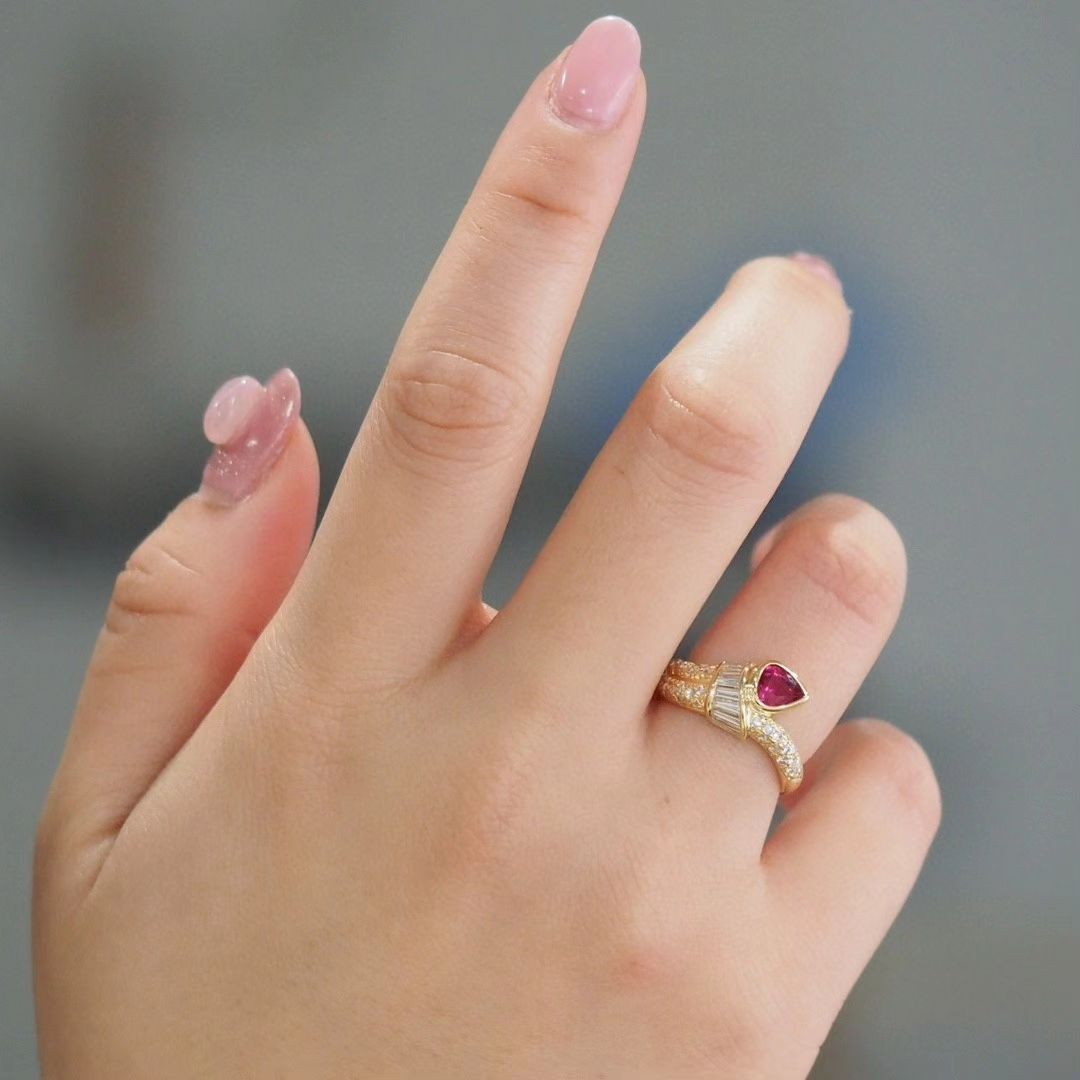 1.8Ct Pink Pear Cut Bezel Ring | Birthday Gift Ring For Women | Attractive Ring | Wonderful Ring