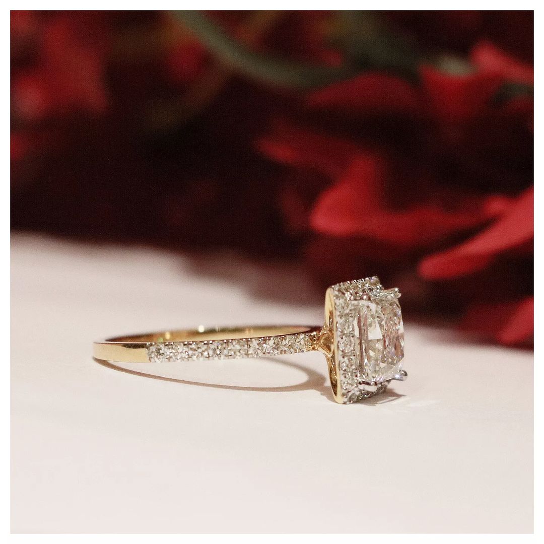 2.5Ct White Princess Cut Halo Ring | Anniversary Gift Ring | Proposal Ring | Fancy Ring