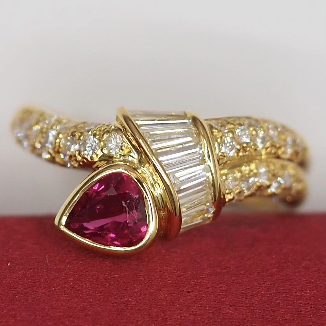 1.8Ct Pink Pear Cut Bezel Ring | Birthday Gift Ring For Women | Attractive Ring | Wonderful Ring