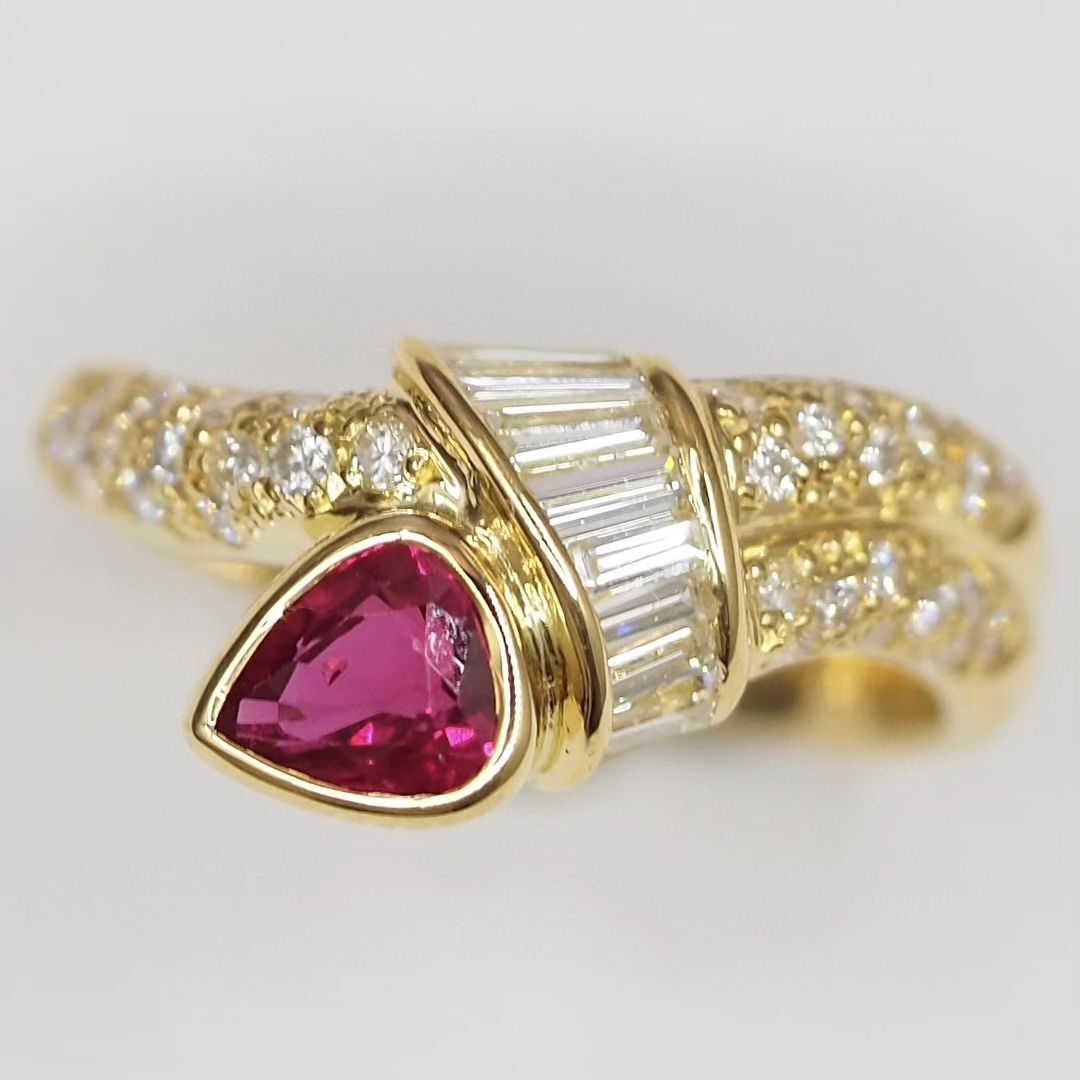 1.8Ct Pink Pear Cut Bezel Ring | Birthday Gift Ring For Women | Attractive Ring | Wonderful Ring