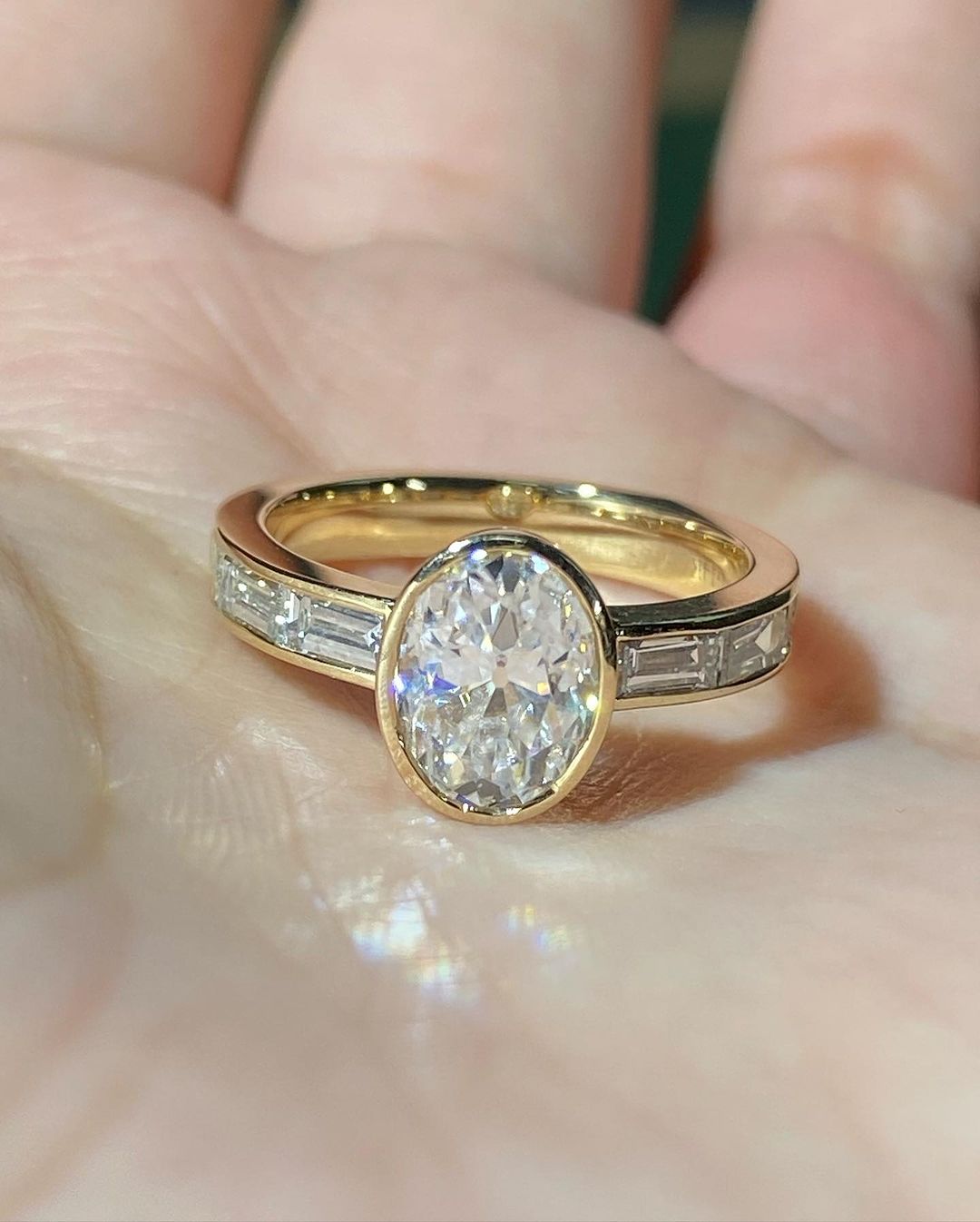 2.5Ct White Oval Cut Bezel Ring | Birthday Gift Ring | Surprise Gift | Jewelry Collection
