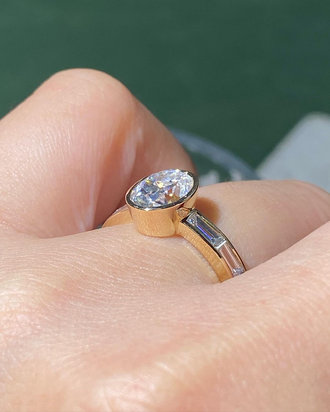 2.5Ct White Oval Cut Bezel Ring | Birthday Gift Ring | Surprise Gift | Jewelry Collection