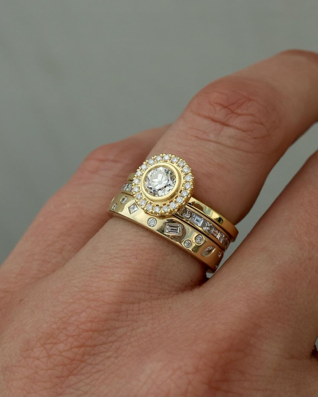 2.2Ct White Round Cut Bezel Ring Set | Wedding Ring Set For Bridal | Forever One Ring Set | Fashion Jewelry