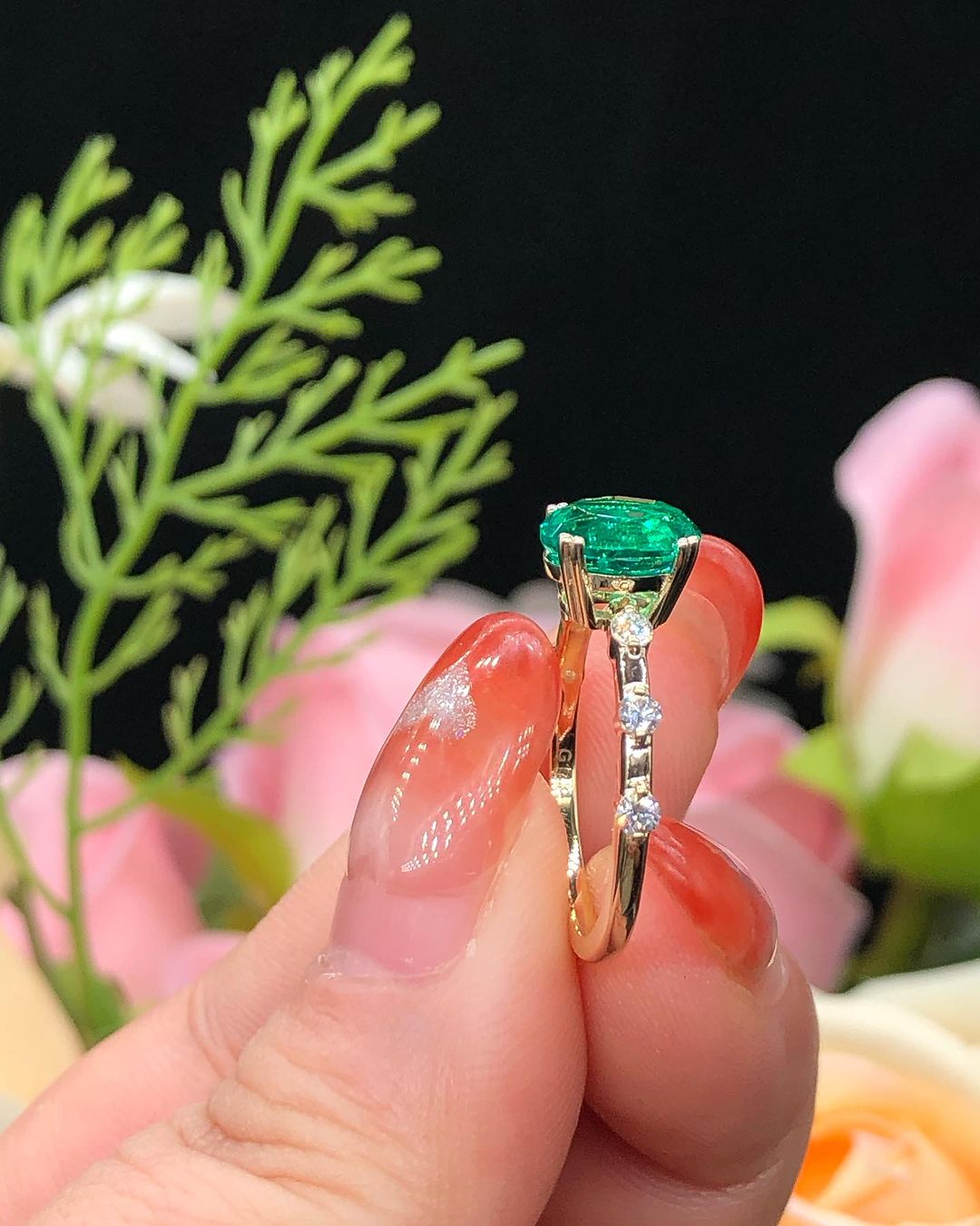 2.5Ct Green Oval Cut Solitaire Ring | Anniversary Gift Ring For Wife | Promise Ring | Gift For Women