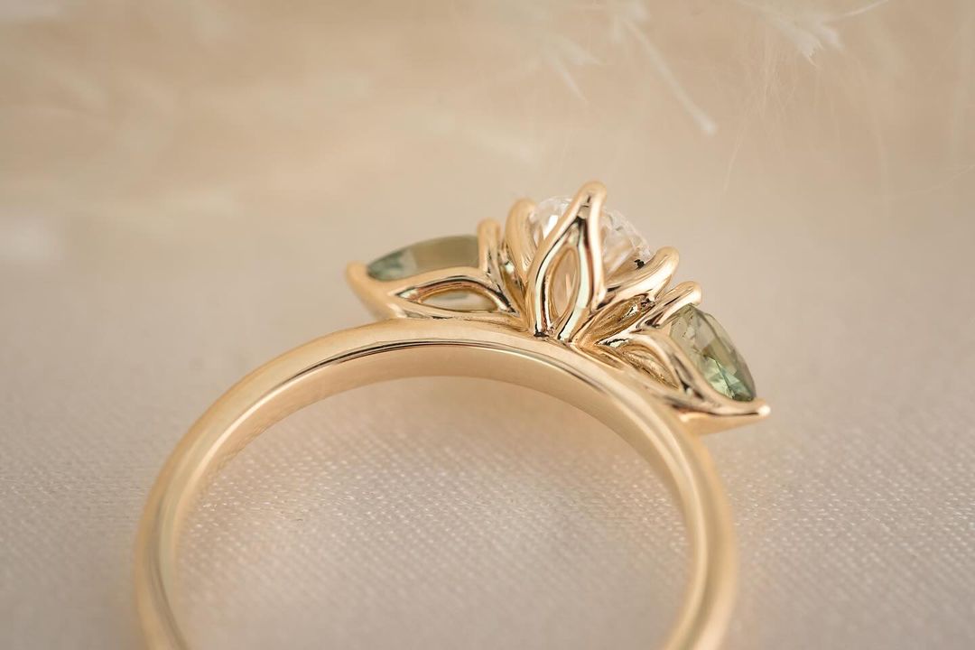 2.8CT White Oval Cut Three Stone Ring | Birthstone Ring For Her | Sacking Ring | Gift For Sister