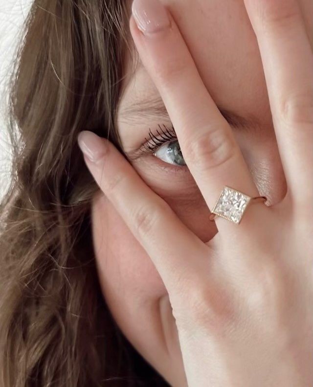 2.5Ct White Princess Cut Bezel Ring | Engagement Promise Ring | Simple Ring | Elegant Ring