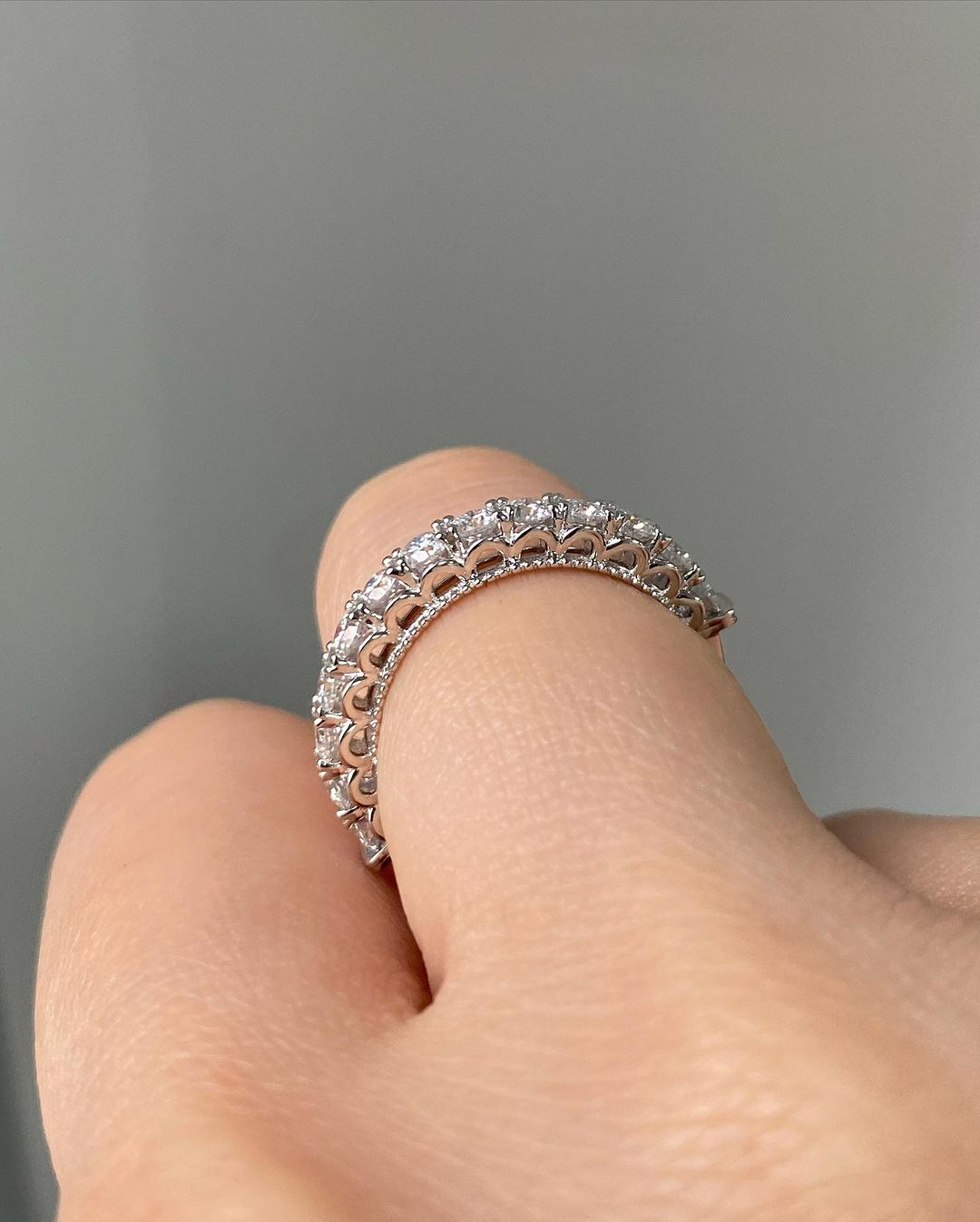 1.2Ct White Round Cut Half Eternity Prong Band | Engagement Band | Fancy Band | Gift For Women
