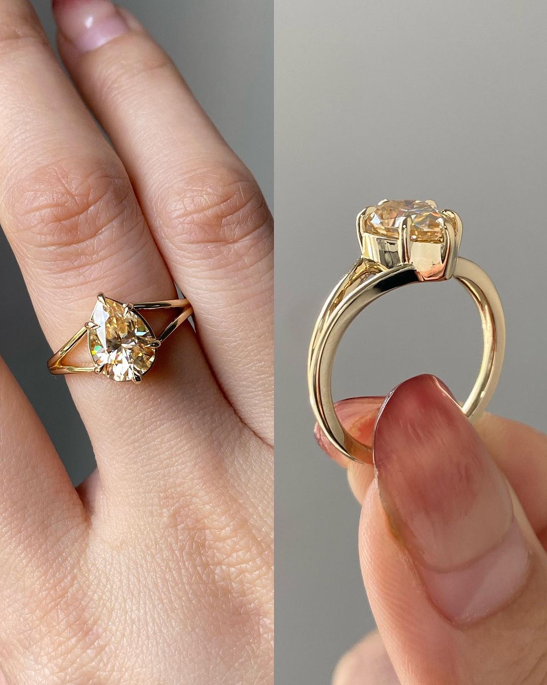 2.5Ct Canary Yellow Pear Cut Solitaire Ring | Birthday Gift Ring For Women | Delicate Solo Ring | Fashionable Ring