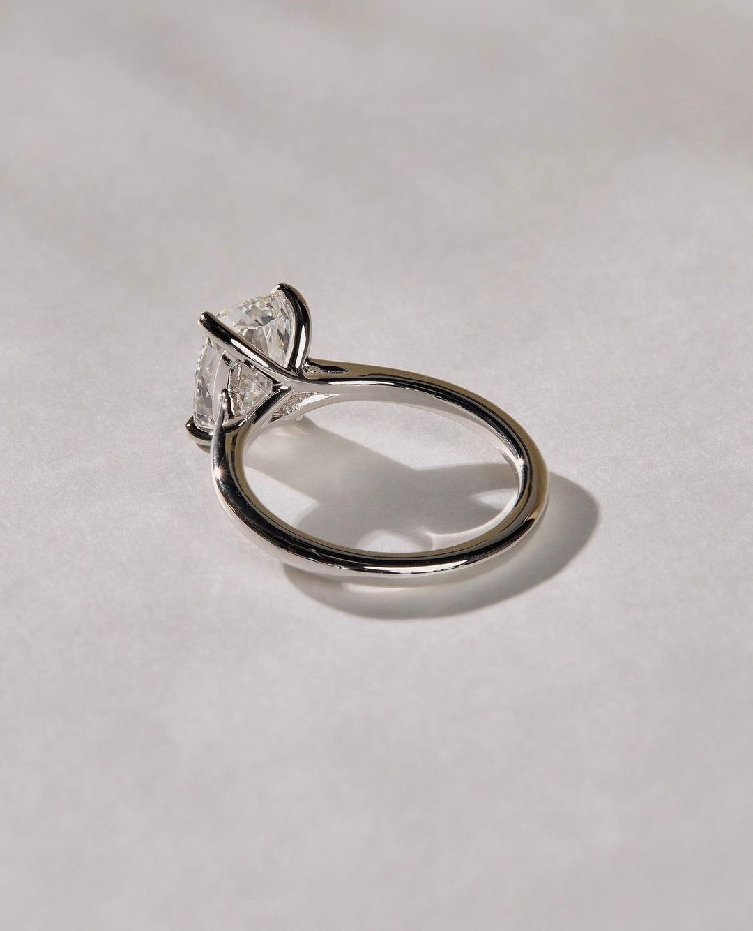 2.5Ct White Cushion Cut Solitaire Ring | Anniversary Gift Ring For Wife | Delicate Solo Diamond Ring | Simple Ring For Her