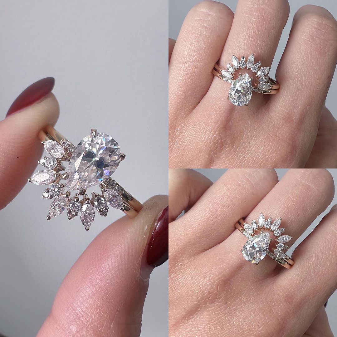 2.77Ct White Pear Cut Solitaire Ring Set | Wedding Ring Set For Women | Bridal Jewelry | Gorgeous Ring Set