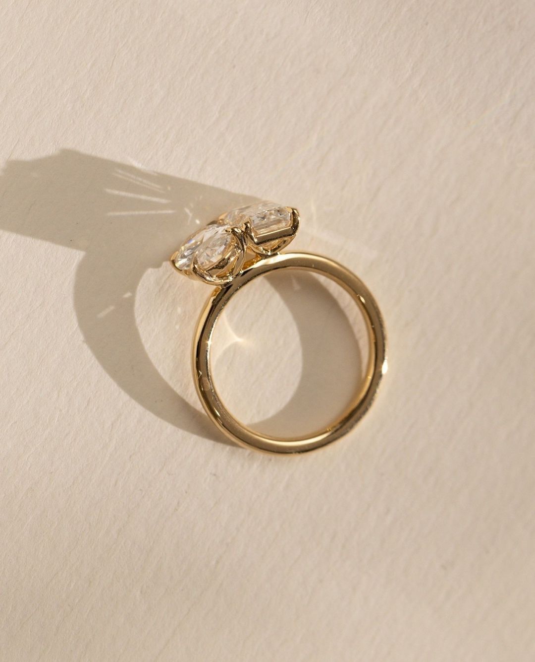 3.30Ct White Emerald And Oval Cut Two Stone Ring | Toi Et Moi Ring | Engagement Ring