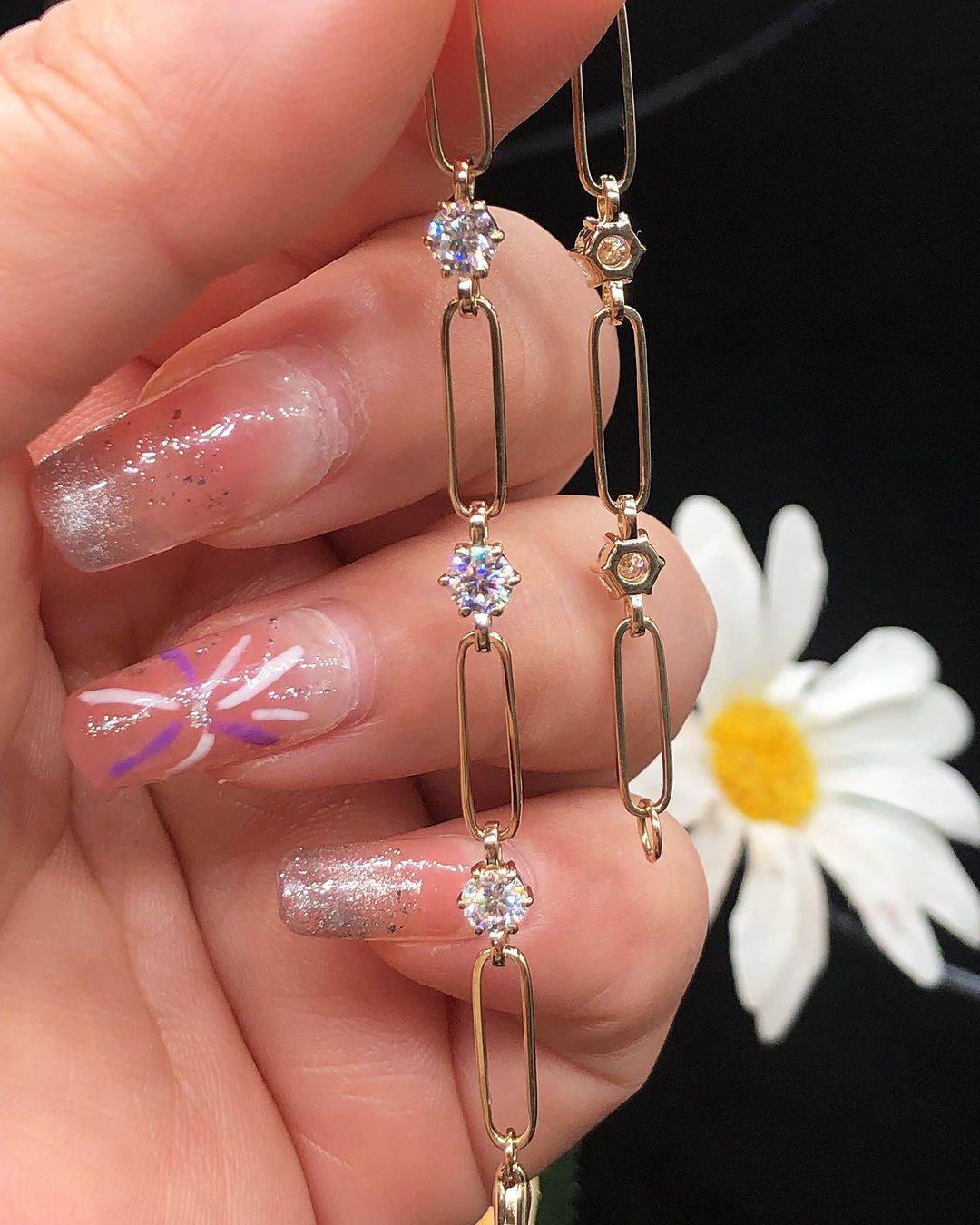 White Round Brilliant Cut Signity Diamond Prong Set Bracelet For Women | Paper Clip Bracelet For Her | Teenage Girl Gift Bracelet